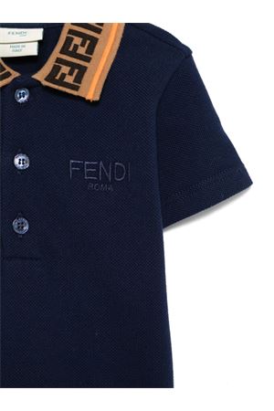 Maglietta con polo con motivo FF FENDI KIDS | BMI257AVPF1I11